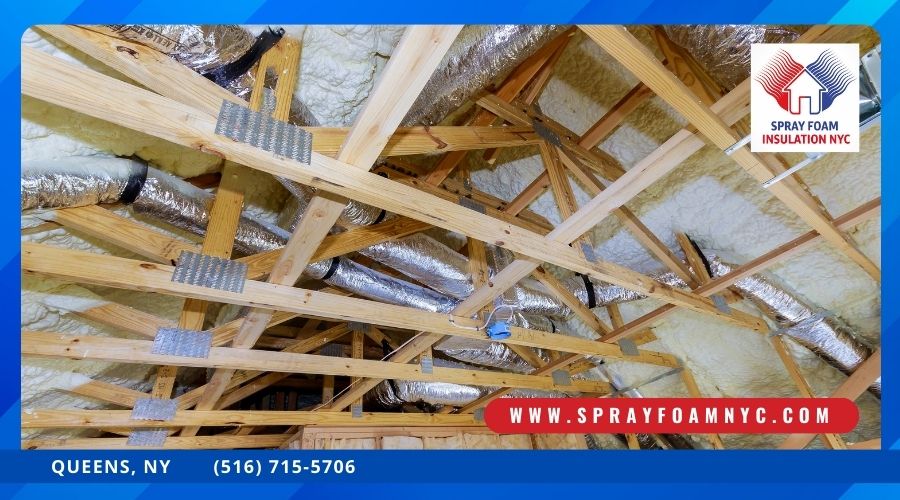 Spray foam attic insulation in Queens